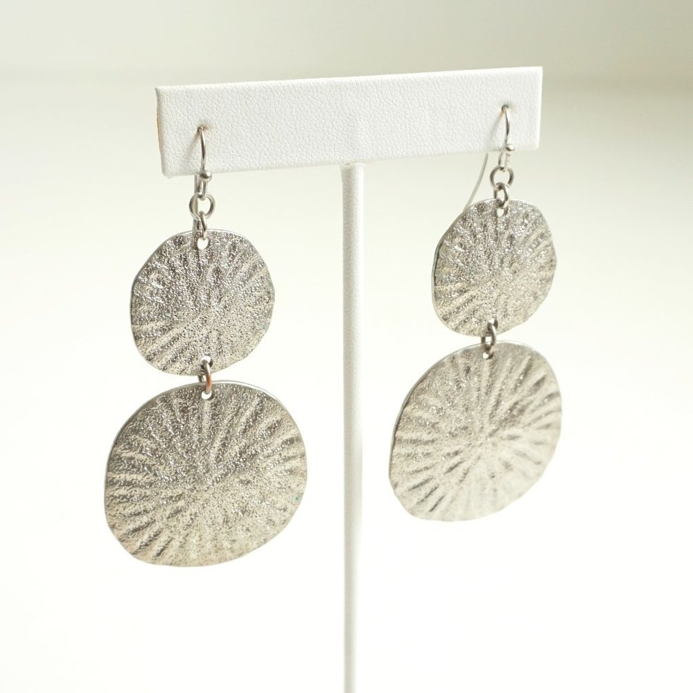 Silver Metal Chandelier Earrings